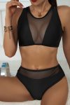 Kadın Siyah Tül Detaylı Yüksek Bel Sütyen Takımı