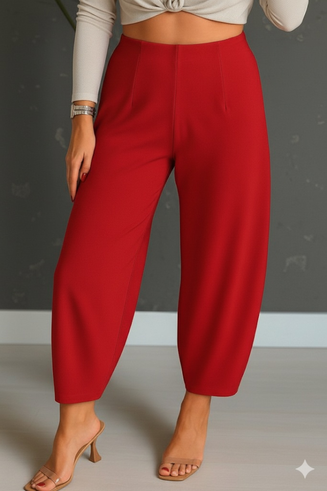 Kadın Yüksek Bel Krep Pantolon Kadın Yüksek Bel Krep Pantolon
