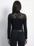 Kadın Uzun Kollu Balıkçı Yaka Dantelli Kaşkorse Bluz