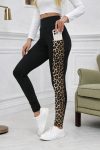 Kadın Yüksek Bel Cep Detaylı Leopar Desenli Dalgıç Tayt