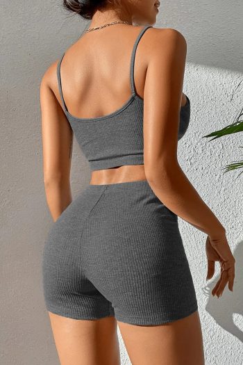 Kadın Antrasit Gri Şortlu Kaşkorse Gecelik Takım