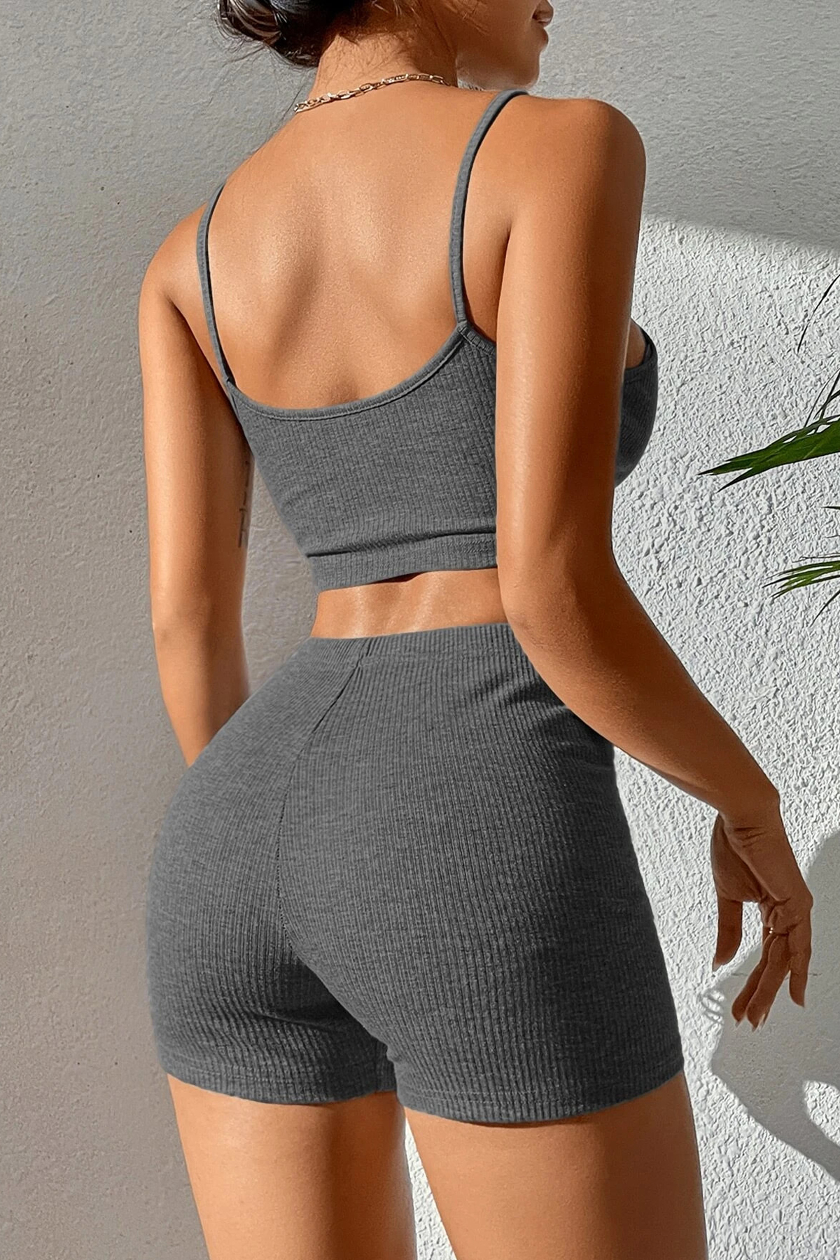 Kadın Antrasit Gri Şortlu Kaşkorse Gecelik Takım Kadın Antrasit Gri Şortlu Kaşkorse Gecelik Takım