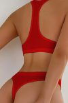 Kadın Kırmızı Desteksiz Seamless Tangalı İç Çamaşır Takımı