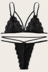 Kadın Siyah Dantel Sütyen Külot Takımı