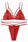 Kadın Kırmızı Dantel Sütyen Külot Takımı