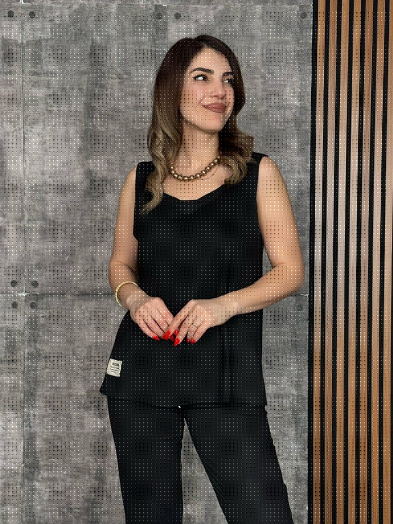 Kadın Askılı Yuvarlak Yaka Viskon Iki Iplik Bluz Ve Eşofman Altı Ikili Takım Kadın Askılı Yuvarlak Yaka Viskon Iki Iplik Bluz Ve Eşofman Altı Ikili Takım