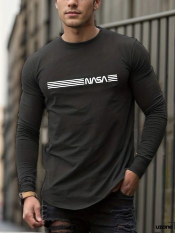 Erkek Uzun Kollu Bisiklet Yaka Viskon Sweat