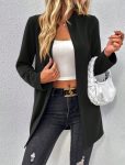 Kadın Uzun Kollu önü Açık Uzun Modal Ceket
