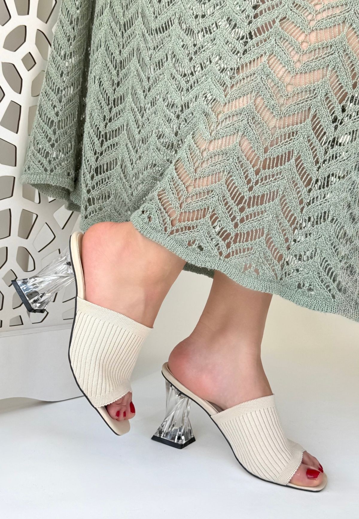 Evra Ten Triko Topuklu Terlik Evra Ten Triko Topuklu Terlik