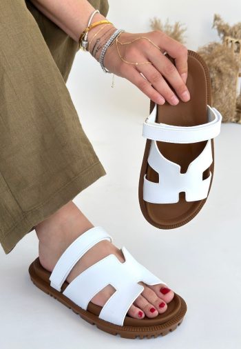 Kooni Beyaz Cilt Terlik