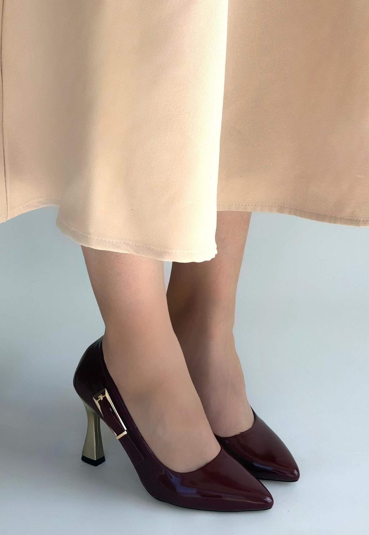 Motya Bordo Rugan Topuklu Ayakkabı Motya Bordo Rugan Topuklu Ayakkabı