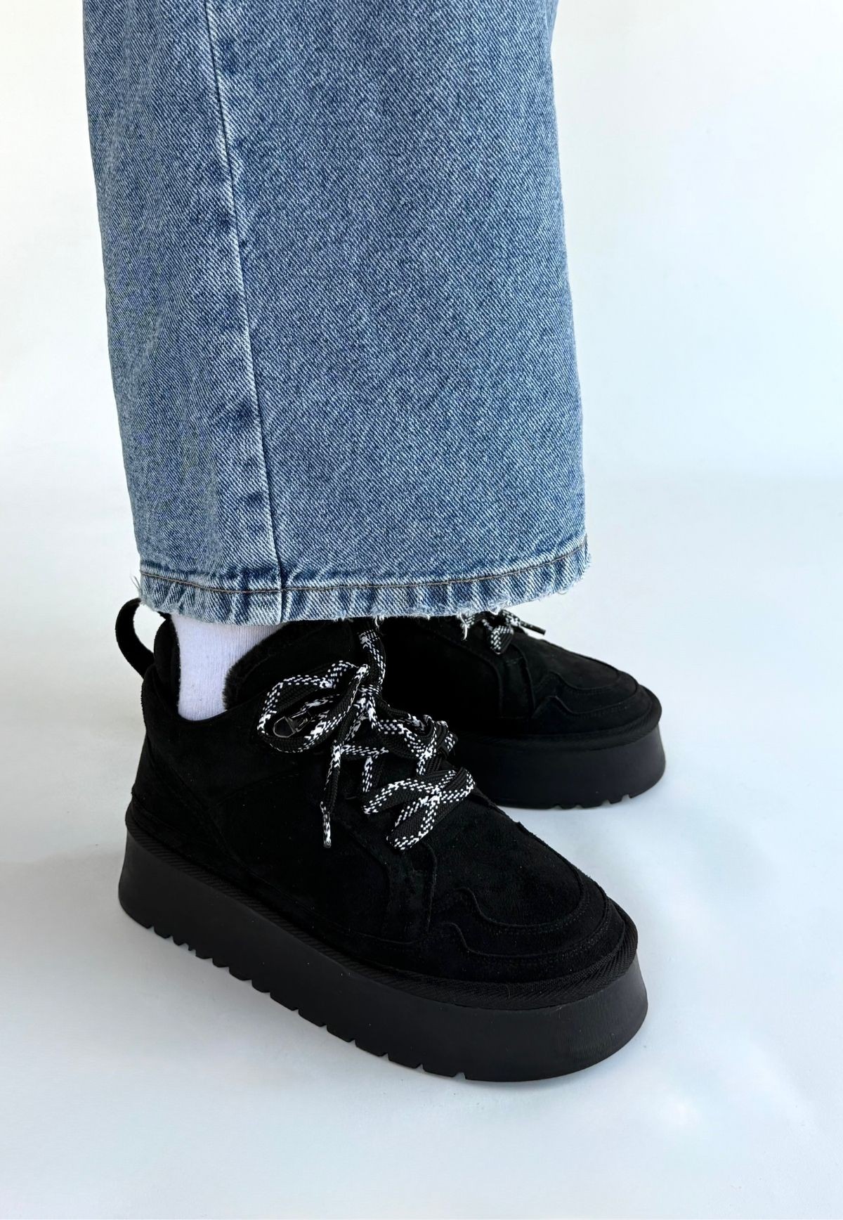 Muden Siyah Süet Bağcıklı Bot Muden Siyah Süet Bağcıklı Bot