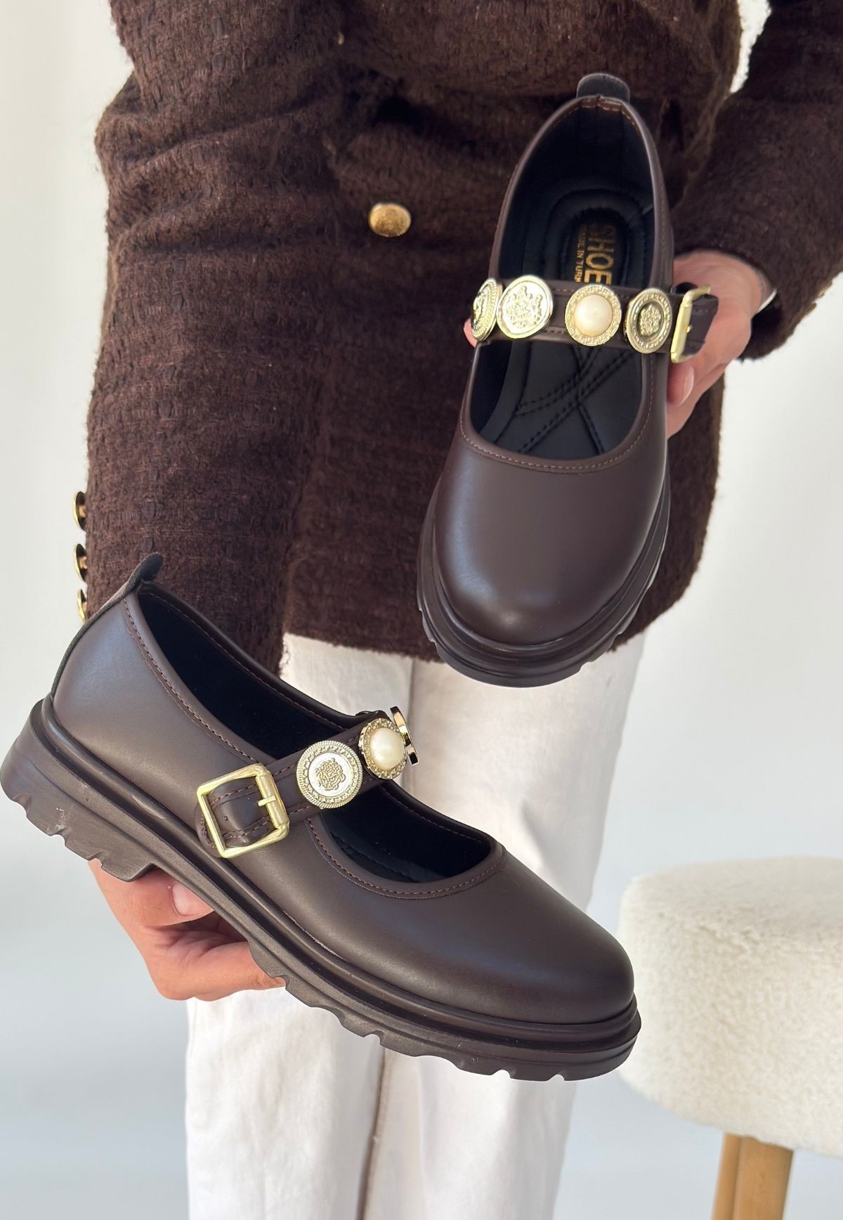 Okira Kahverengi Cilt Oxford Ayakkabı Okira Kahverengi Cilt Oxford Ayakkabı