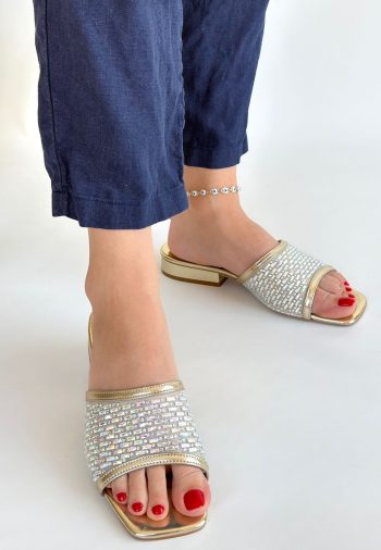 Ortu Gold Cilt İşlemeli Terlik