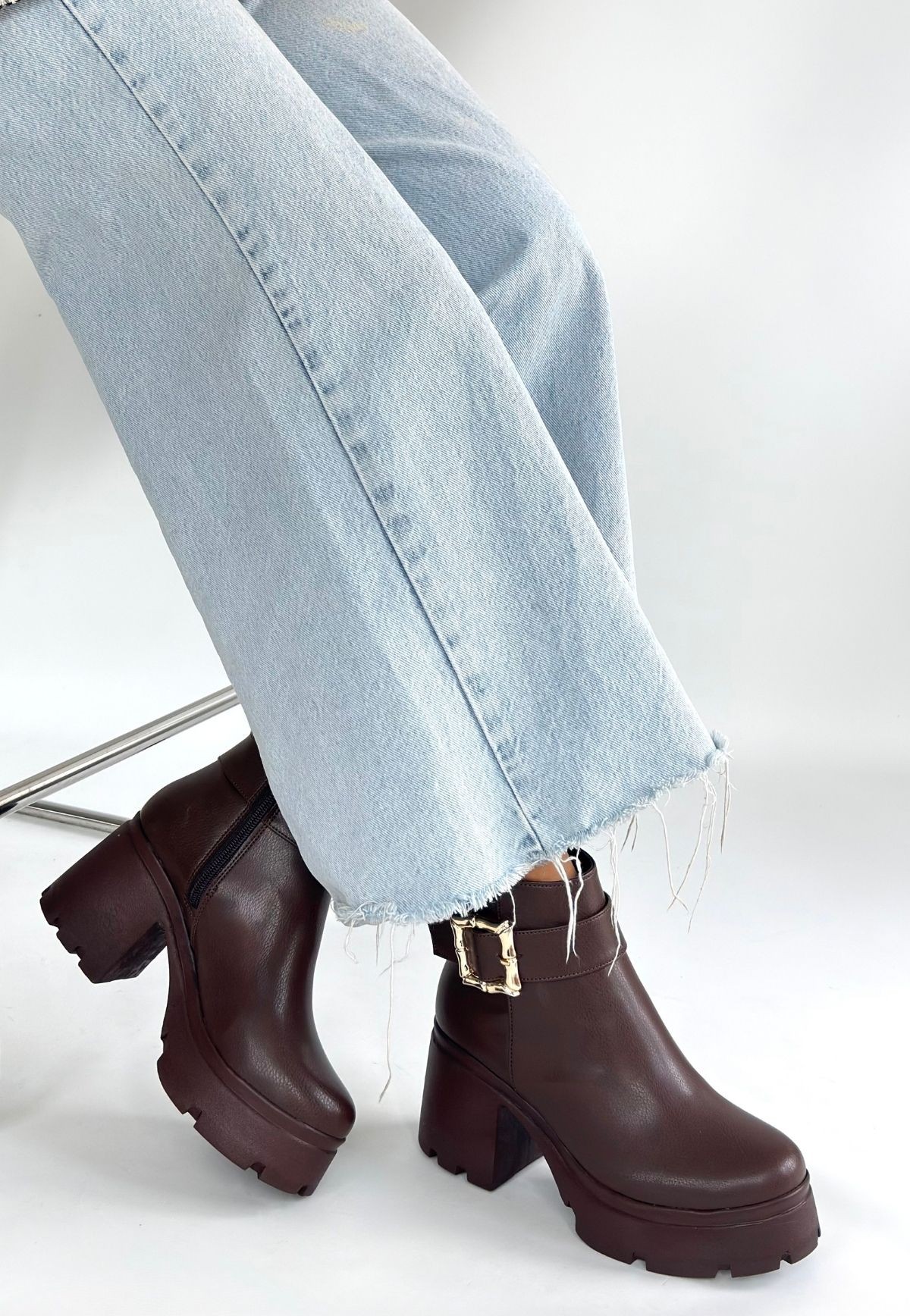 Pinma Kahverengi Cilt Topuklu Bot Pinma Kahverengi Cilt Topuklu Bot