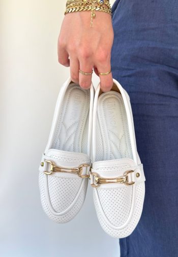 Rain Beyaz Cilt Babet Ayakkabı