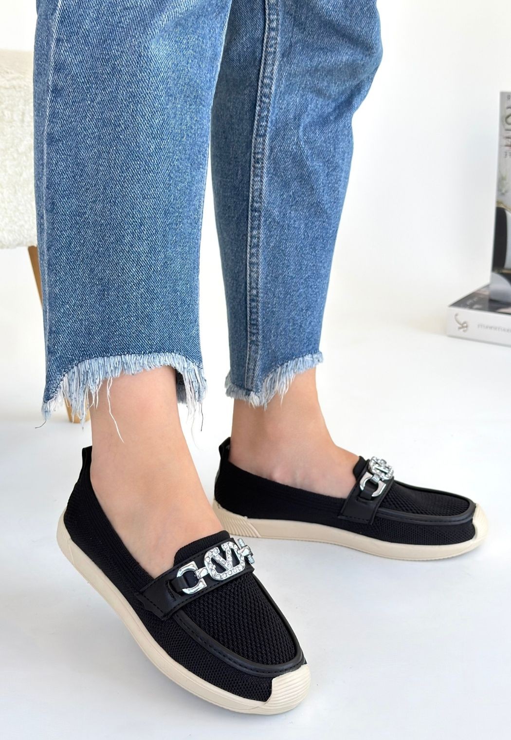 Wata Siyah Triko Babet Ayakkabı Wata Siyah Triko Babet Ayakkabı