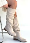 Winda Bej Cilt Körüklü Çizme