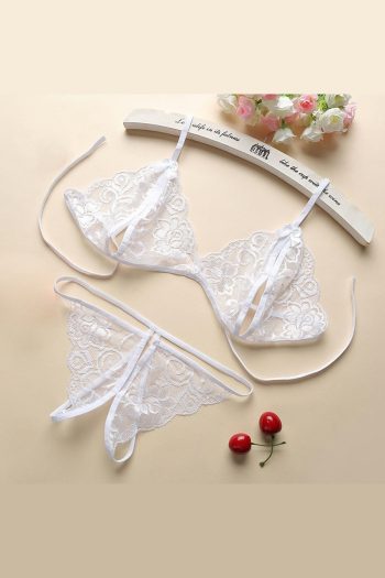 Kadın Kombin Şıklığı Beyaz Dantelli Sütyen Külot ı Takım