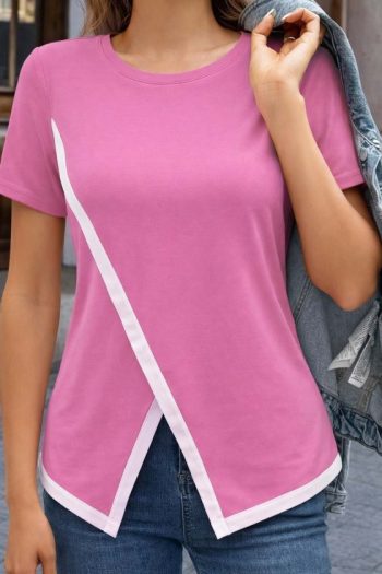 Kadın Kısa Kollu Bisiklet Yaka Viskon Bluz