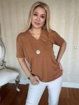 Kadın Kısa Kollu V Yaka Bluz