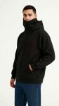Samuray Ninja Çift Kapüşonlu ZIP Fermuarlı Kanguru Cepli Tam Fermuarlı Hoodie Sweatshirt – Siyah