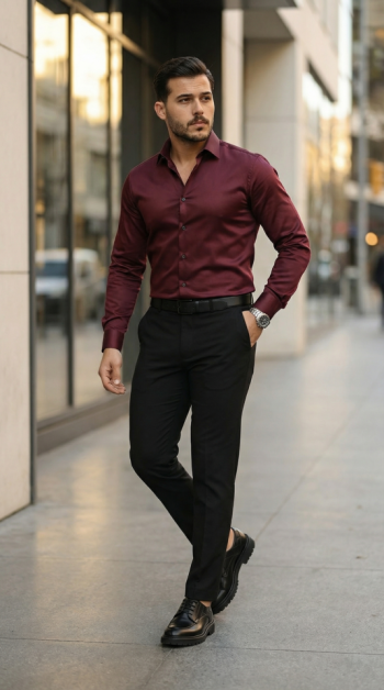 Erkek Saten Klasik Gömlek