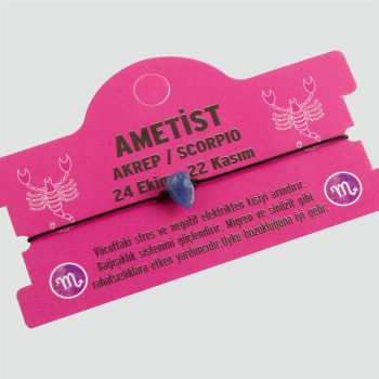 Taşlı Kadın Modern Stil Ametist Doğal Akrep Burç Bileklik - DL0101