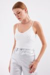 918 İp Askılı Crop Top – Beyaz