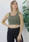 Beli Lastikli Crop Haki – Lks2907.022