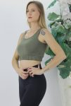 Beli Lastikli Crop Haki – Lks2907.022