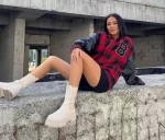 Pötikare Desen Nakışlı Kolej Ceket – Kırmızı