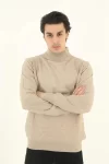 Erkek Yarım Balıkçı Yaka Triko Kazak – Bej