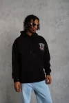 Erkek SCHOOL BOY Baskılı Kapüşonlu Sweat – Siyah