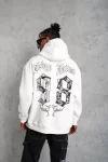 Erkek 98 Baskılı Kapşonlu Sweat – Beyaz