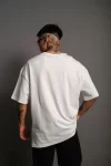 Erkek 24/1 Düz A Kalite Oversize T-shirt – Beyaz