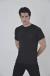Erkek File Cepli Slim Fit T-shirt – Siyah