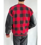 Erkek Pötikare Desen Nakışlı Kolej Ceket – Kırmızı