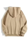 Erkek Düz Kapüşonlu Sweat – Bej