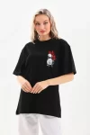 Unisex Baskılı Oversize T-Shirt – Siyah
