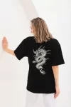Unisex Baskılı Oversize T-Shirt – Siyah