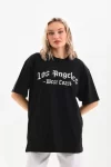 Unisex Baskılı Oversize T-Shirt – Siyah