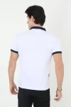 Erkek Yakalı Slim Fit Baskılı T-Shirt – Beyaz