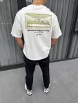Unisex Baskılı Oversize T-Shirt – Beyaz