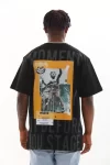 Unisex Baskılı Oversize T-Shirt – Siyah