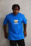 Unisex Baskılı Oversize T-Shirt – Mavi