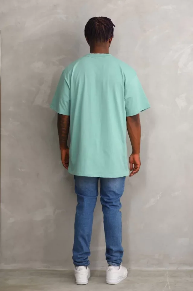 Unisex Baskılı Oversize T-Shirt - Mint Yeşili Unisex Baskılı Oversize T-Shirt - Mint Yeşili