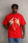 Unisex Baskılı Oversize T-Shirt – Kırmızı