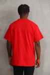 Unisex Baskılı Oversize T-Shirt – Kırmızı