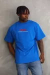 Unisex Baskılı Oversize T-Shirt – Mavi